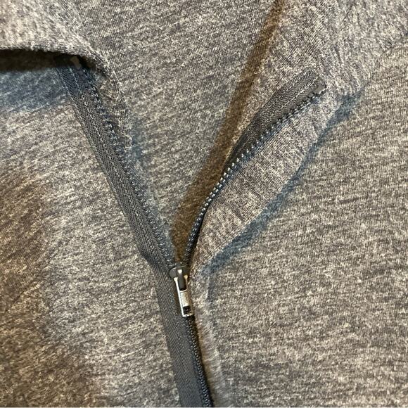 SimplyVera Vera Wang Simply Breathe Heather Gray Zip Up Cape Collar Knit Sweater - Picture 7 of 10